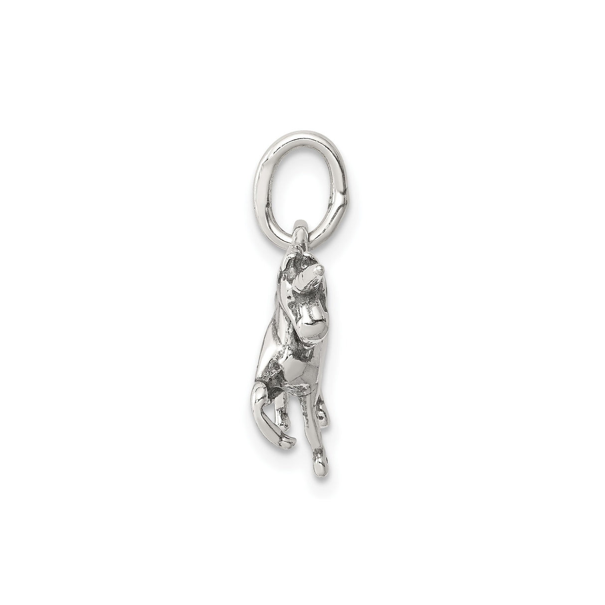 Sterling Silver Unicorn Pendant with Flowing Mane and Tail, Prancing Fantasy Design