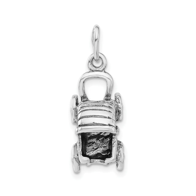 Sterling Silver Car Charm Pendant, Antique Vehicle Design, Retro Automotive Jewelry