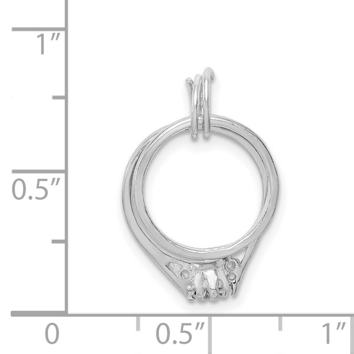 Sterling Silver Claddagh Ring Pendant with Heart and Hands Symbolizing Love and Friendship