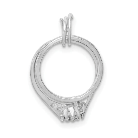 Sterling Silver Claddagh Ring Pendant with Heart and Hands Symbolizing Love and Friendship