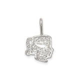 Sterling Silver Girl Profile Charm Pendant with Ponytail, Sentimental Family Keepsake Jewelry