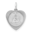 Sterling Silver Bridesmaid Pendant with Heart, Sentimental Wedding Keepsake Charm
