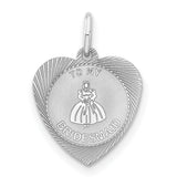 Sterling Silver Bridesmaid Pendant with Heart, Sentimental Wedding Keepsake Charm