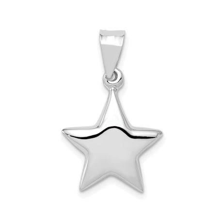 Sterling Silver Star Pendant, Polished Five-Point Design, Minimalist Celestial Jewelry for Women