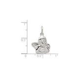 Sterling Silver Angel Pendant with Detailed Cherub Design, Christian Spiritual Charm