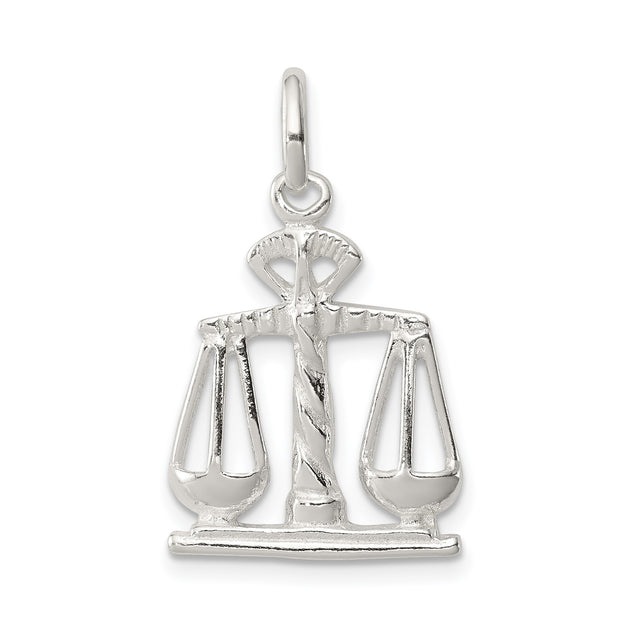 Sterling Silver Scales of Justice Pendant with Balance Charm Symbol of Law and Fairness