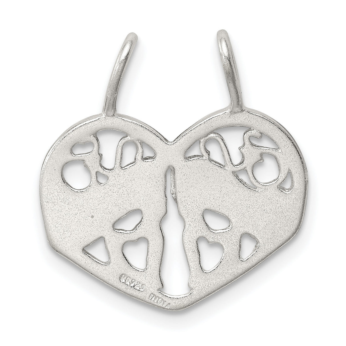 Mother Daughter 2-piece break apart Charm Pendant in Real 925 Sterling Silver