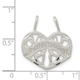 Mother Daughter 2-piece break apart Charm Pendant in Real 925 Sterling Silver