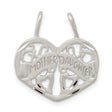 Mother Daughter 2-piece break apart Charm Pendant in Real 925 Sterling Silver