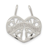 Mother Daughter 2-piece break apart Charm Pendant in Real 925 Sterling Silver