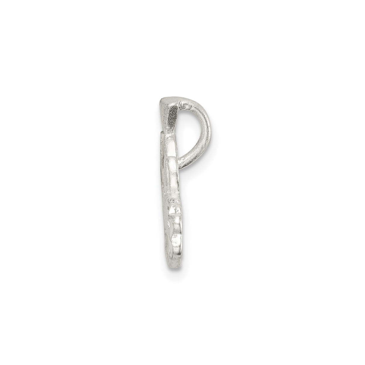 Sterling Silver Daughter Pendant with Floral Leaf Accents and Decorative Script Charm