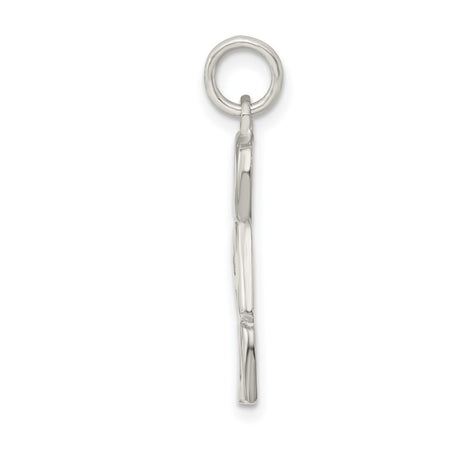 Sterling Silver Dad Pendant Charm with Vertical Block Letters, Minimal Keepsake Jewelry for Men