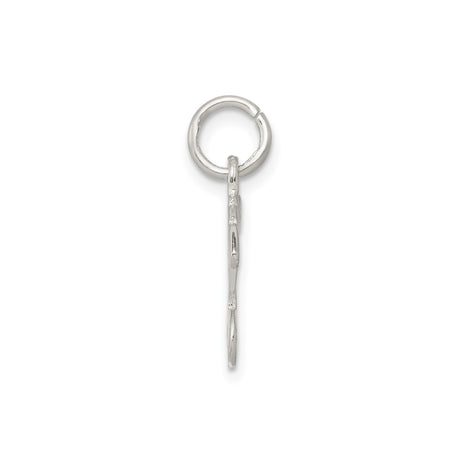 Sterling Silver Sweet 16 Pendant Charm, Polished Cutout Number Birthday Jewelry for Teens