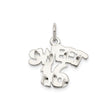 Sterling Silver Sweet 16 Pendant Charm, Polished Cutout Number Birthday Jewelry for Teens