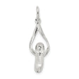 Sterling Silver Ballet Slipper Pendant with Teardrop Loop, Dance Charm for Ballerina Enthusiasts