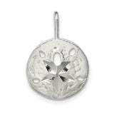 Solid Sand Dollar Disc Charm Pendant in Real 925 Sterling Silver