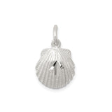 Sterling Silver Pendant, Scallop Shell with Pilgrim Staff, Camino de Santiago Christian Jewelry