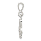 Sterling Silver Starfish Pendant with Textured Cutout, Ocean Nautical Theme for Women