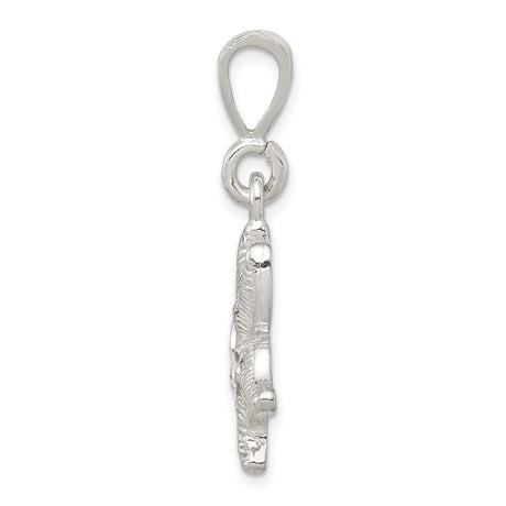 Sterling Silver Starfish Pendant with Textured Cutout, Ocean Nautical Theme for Women
