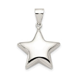 Sterling Silver Star Pendant, Five Point Design with Polished Finish, Minimalist Jewelry for Women
