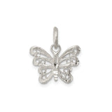 Sterling Silver Butterfly Pendant with Openwork Design, Symbol of Transformation and Hope
