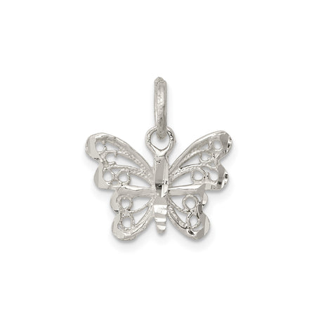 Sterling Silver Butterfly Pendant with Openwork Design, Symbol of Transformation and Hope