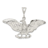 Sterling Silver Eagle Pendant with Spread Wings, Patriotic American Wildlife Charm for Men