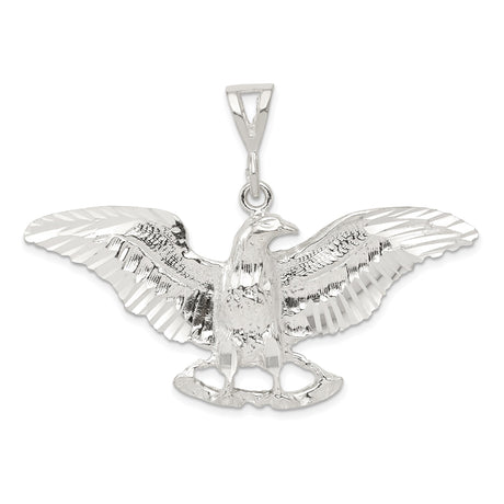 Sterling Silver Eagle Pendant with Spread Wings, Patriotic American Wildlife Charm for Men