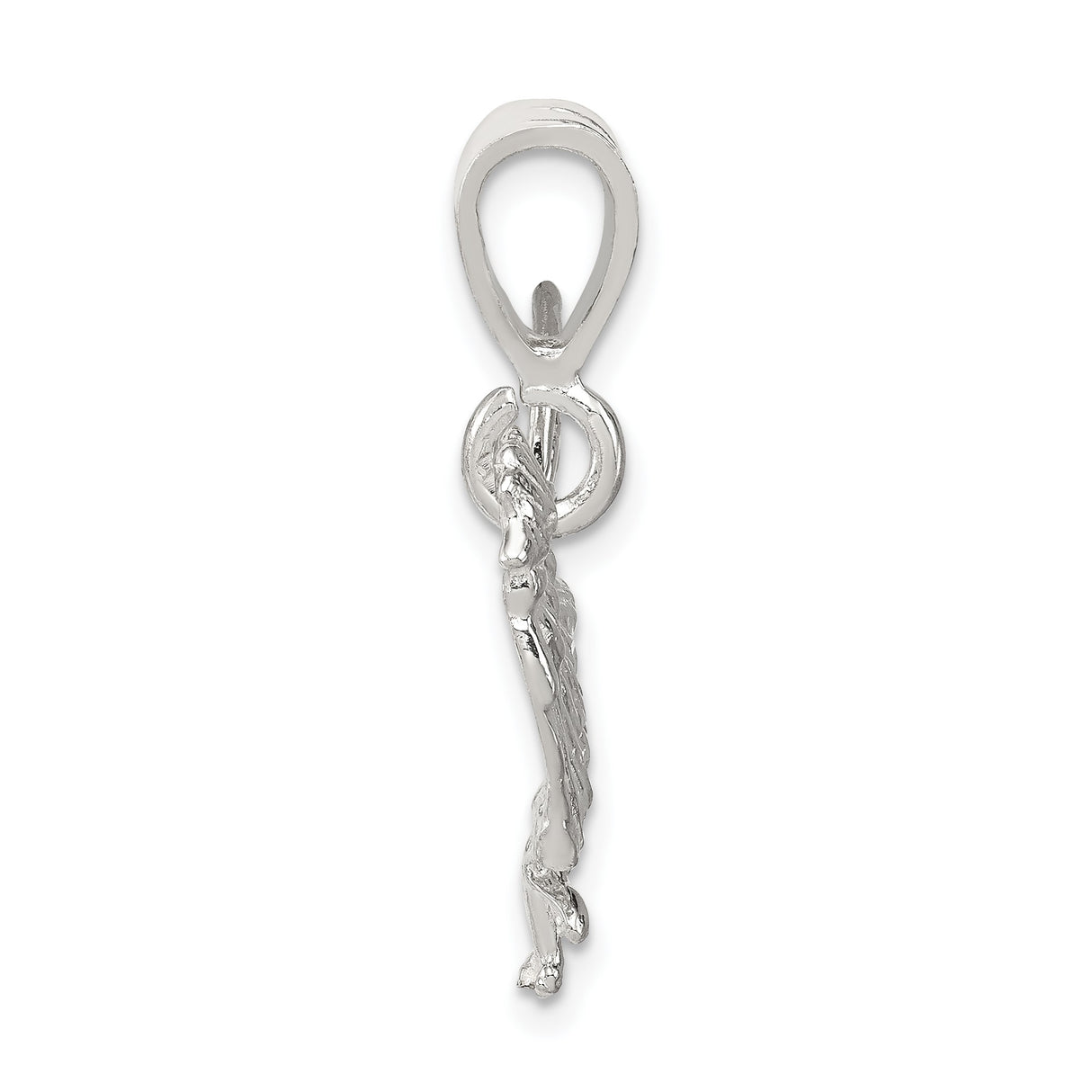 Sterling Silver Rooster Pendant with Intricate Feather Detail, Rustic Country Symbol