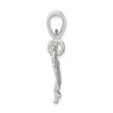 Sterling Silver Rooster Pendant with Intricate Feather Detail, Rustic Country Symbol