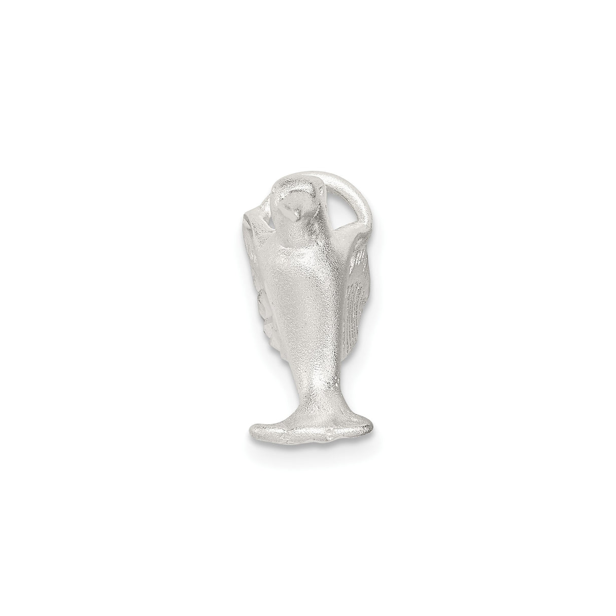 Sterling Silver Hummingbird Pendant, Polished and Textured Finish, Nature-Inspired Bird Jewelry