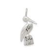 Sterling Silver Pelican Pendant, Textured Coastal Bird Charm, Ocean Wildlife Jewelry