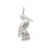 Sterling Silver Pelican Pendant, Textured Coastal Bird Charm, Ocean Wildlife Jewelry