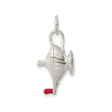 Sterling Silver Dreidel Pendant Charm with Red Accent, Hanukkah Jewish Symbol