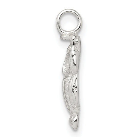 Owl Perched on Branch with Graduation Cap Charm Pendant in Real 925 Sterling Silver