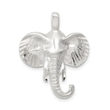 Sterling Silver Elephant Head Pendant, Tribal Safari Wildlife Style for Men or Women