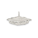 Sterling Silver Boat Pendant with Textured Hand Carved Paper Boat Design, Nautical Jewelry