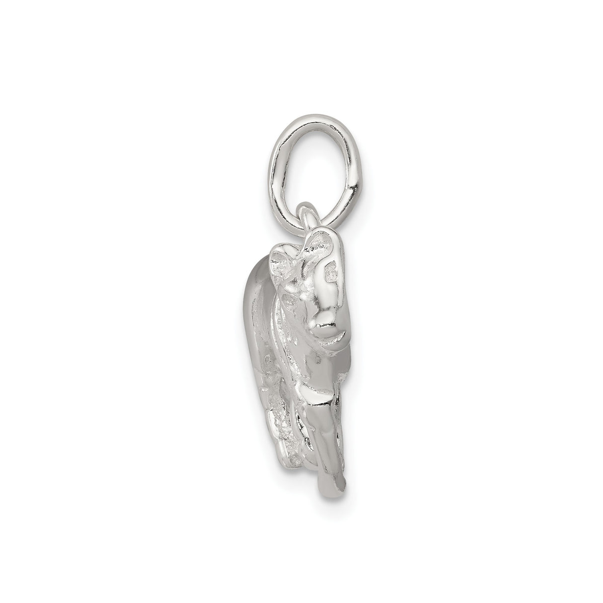 Sterling Silver Cow Charm Pendant with Realistic Grazing Cow Design, Farming Jewelry