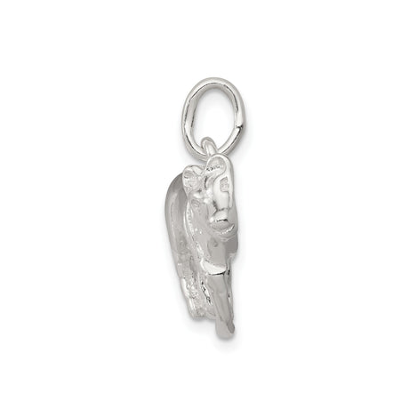 Sterling Silver Cow Charm Pendant with Realistic Grazing Cow Design, Farming Jewelry