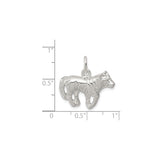 Sterling Silver Cow Charm Pendant with Realistic Grazing Cow Design, Farming Jewelry