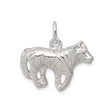 Sterling Silver Cow Charm Pendant with Realistic Grazing Cow Design, Farming Jewelry