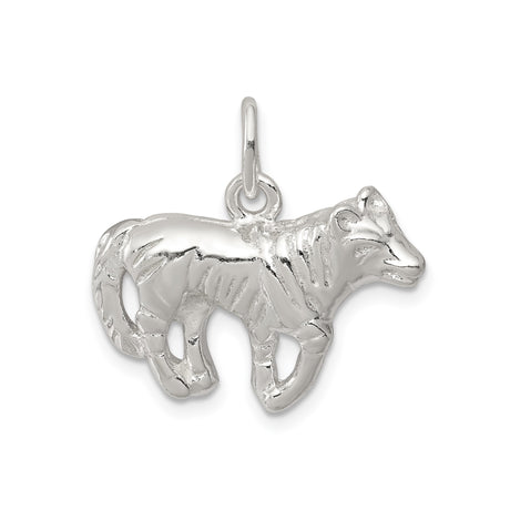 Sterling Silver Cow Charm Pendant with Realistic Grazing Cow Design, Farming Jewelry