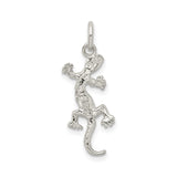 Sterling Silver Lizard Pendant with Detailed Gecko Design, Nature-Inspired Unisex Jewelry