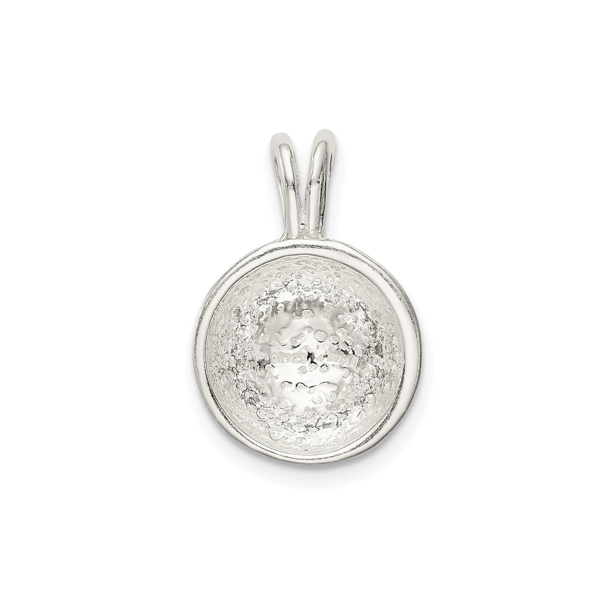 Sterling Silver Baseball Pendant with Detailed Stitching Design for Sports Fans or Players