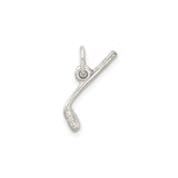 Sterling Silver Hockey Stick Pendant with Puck Detail, Sports Charm for Men or Women
