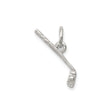 Sterling Silver Hockey Stick Pendant with Puck Detail, Sports Charm for Men or Women
