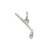 Sterling Silver Hockey Stick Pendant with Puck Detail, Sports Charm for Men or Women