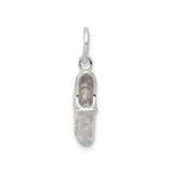Sterling Silver Ballet Slipper Pendant Charm, Artistic Dance Shoe Jewelry for Women and Girls