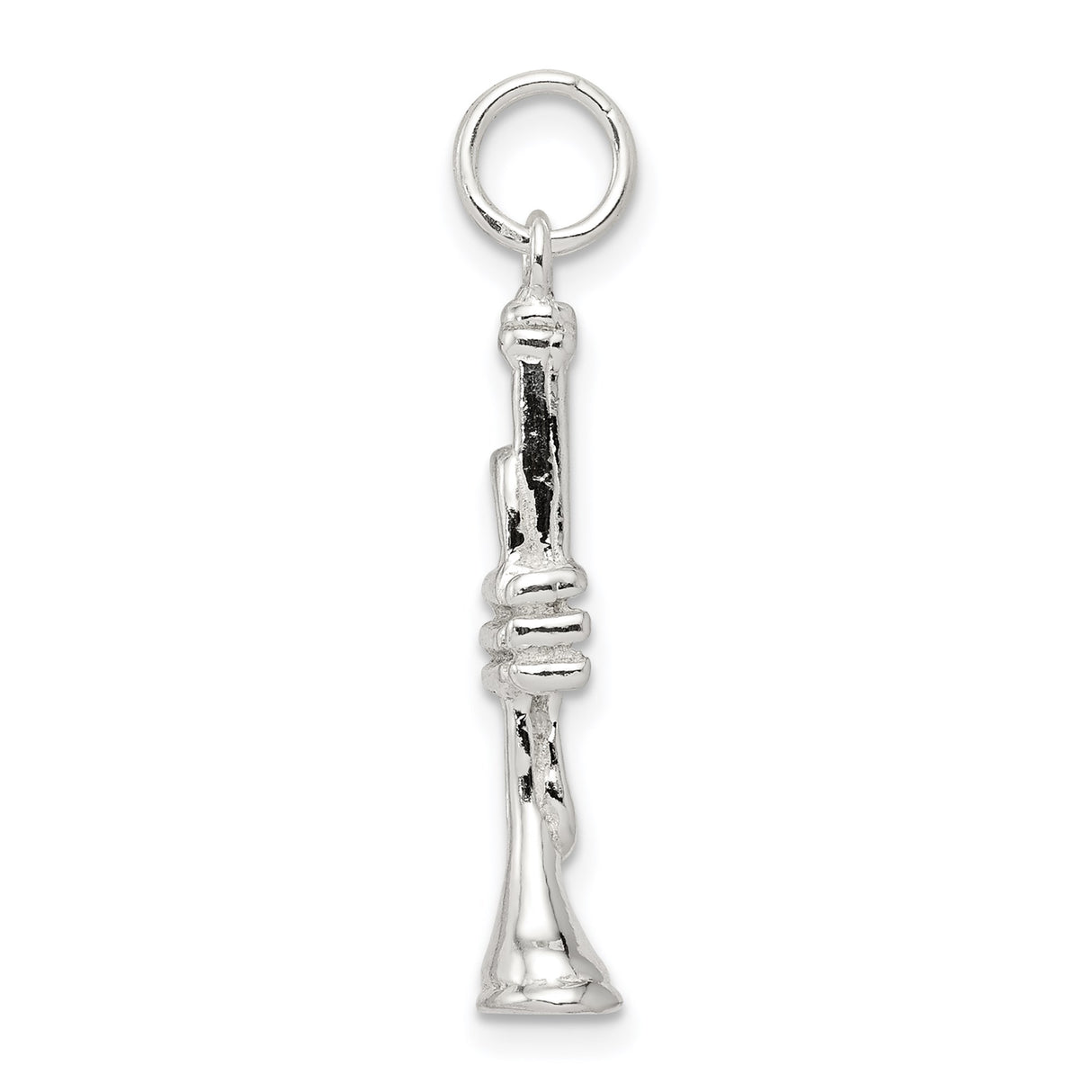 Sterling Silver Trumpet Pendant, Musical Instrument Charm for Musicians and Jazz Lovers