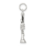 Sterling Silver Trumpet Pendant, Musical Instrument Charm for Musicians and Jazz Lovers